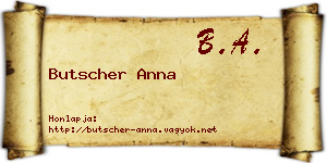 Butscher Anna névjegykártya